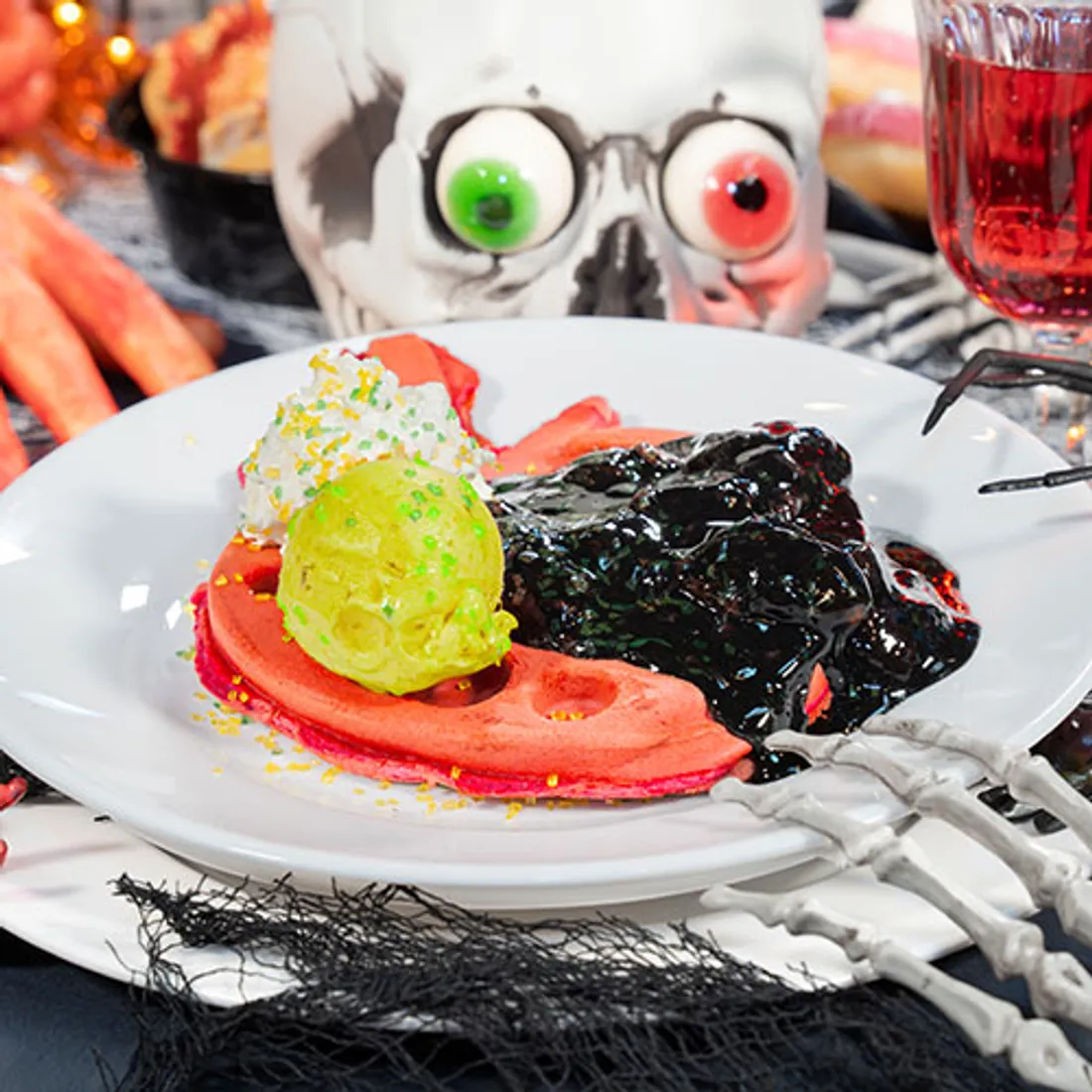 Grusel Oktober Halloween Essen Waffel