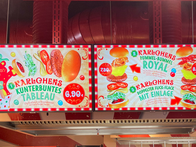 Burger Zirkus Elstal Speisekarte Schilder